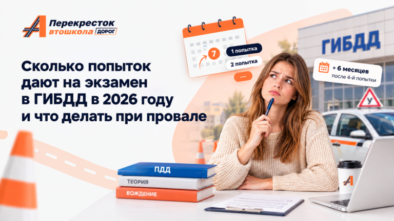 Сколько попыток дают на экзамен в ГИБДД в 2026 году и что делать при провале